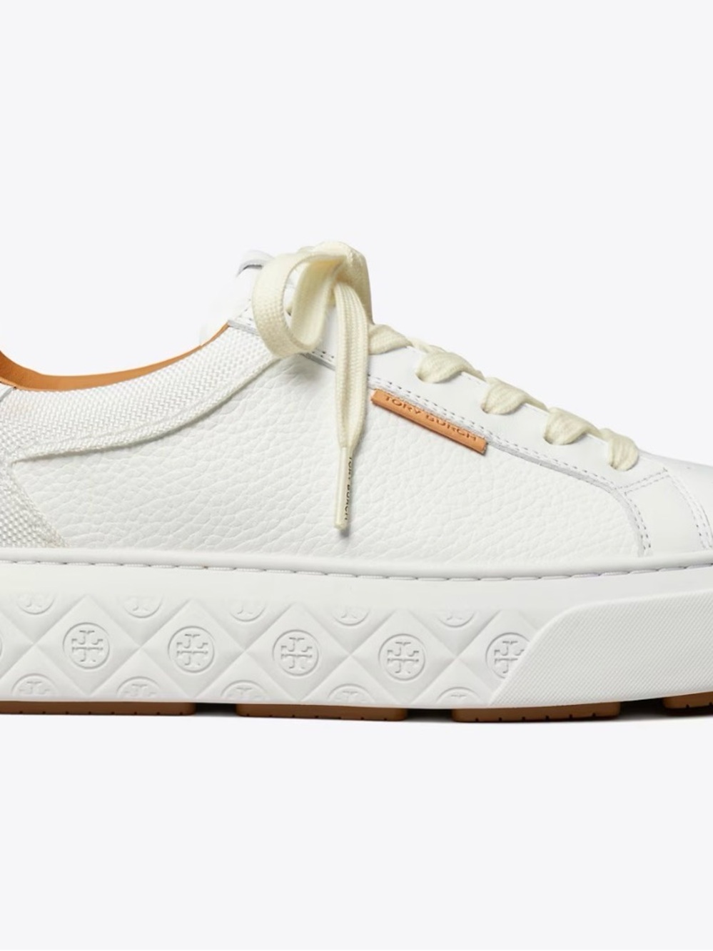 Tory Burch White Leather Ladybug Platform Sneaker Size 8